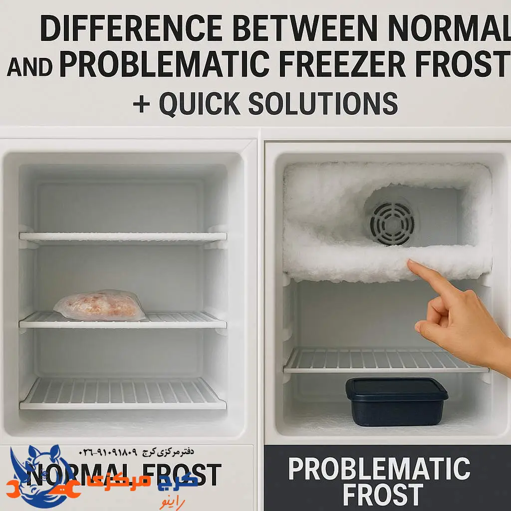 تفاوت برفک نرمال و غیرعادی فریزر