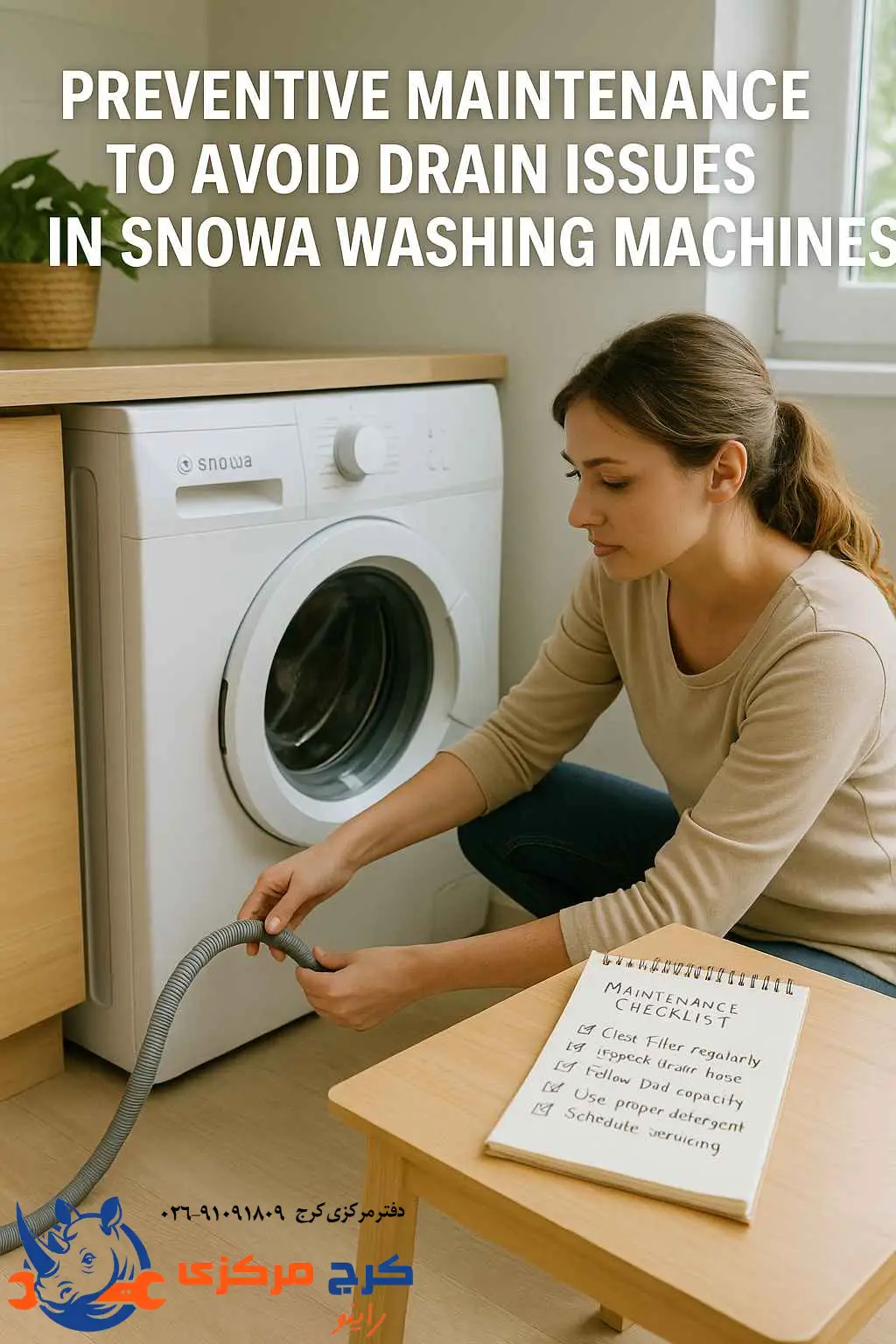 نگهداری پیشگیرانه برای جلوگیری از مشکل تخلیه در لباسشویی اسنوا