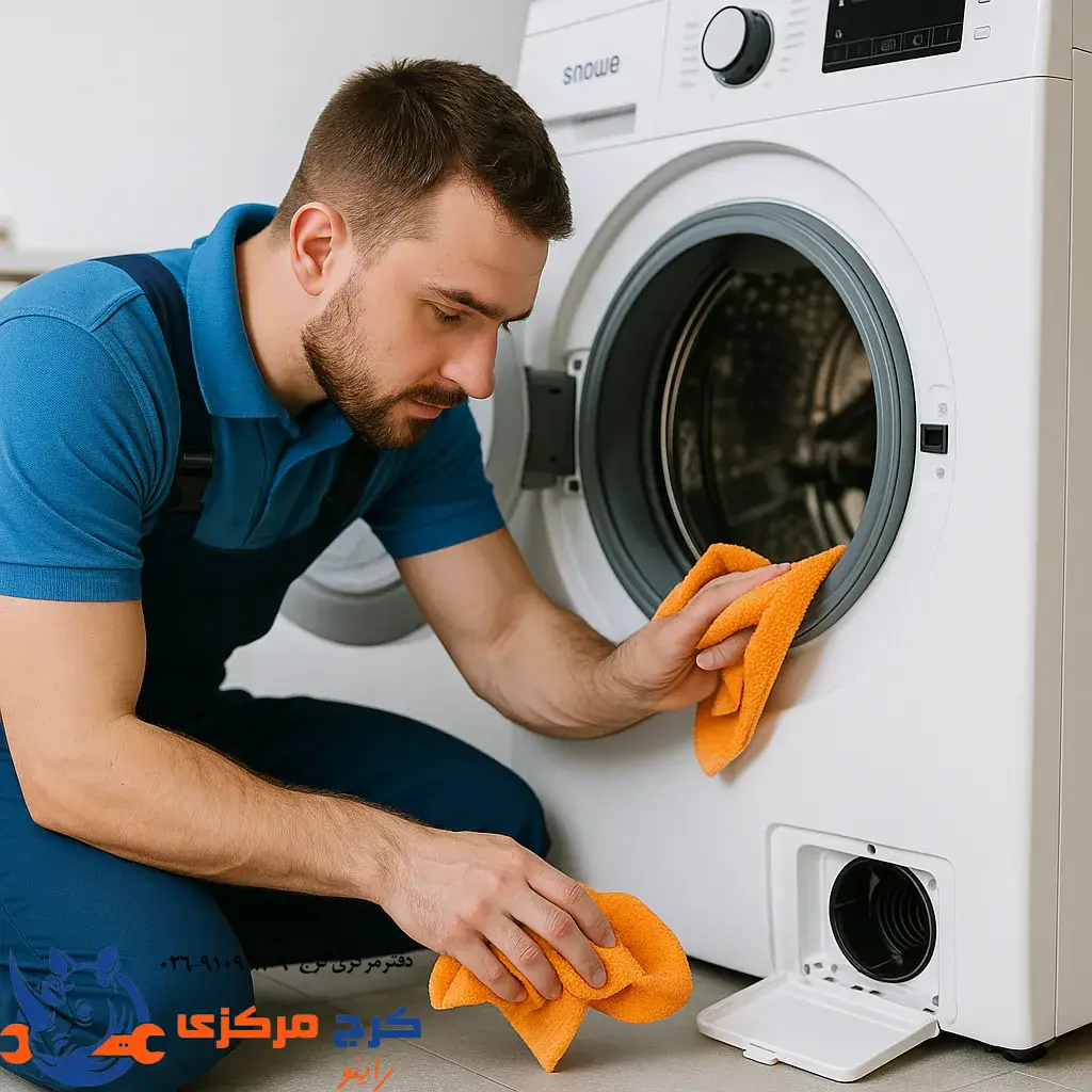  تمیز کردن فیلتر و لاستیک درب ماشین لباسشویی اسنوا برای جلوگیری از ارور